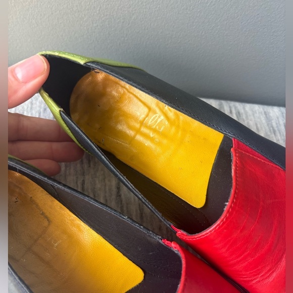 Amalfi size 8.5 Women’s Leather Loafers Italy Color Blocking Rare Y2K Retro - Picture 4 of 5